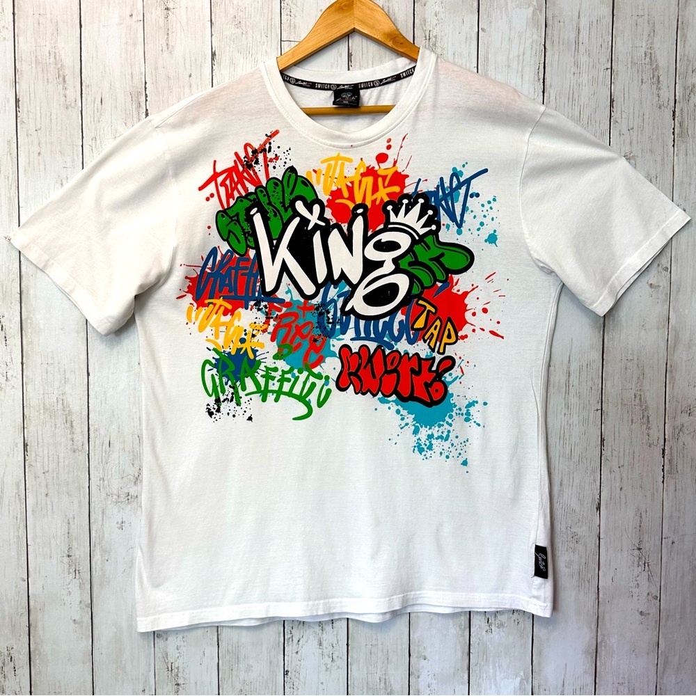 Switch Remarkable King Casual white Graphic T-Shirt Mens Size 3XL